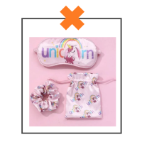 Slaapmasker unicorn slaapmasker + scrunchie roze